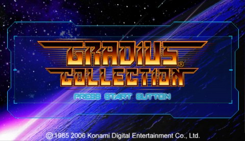 Gradius Collection title screen for PSP